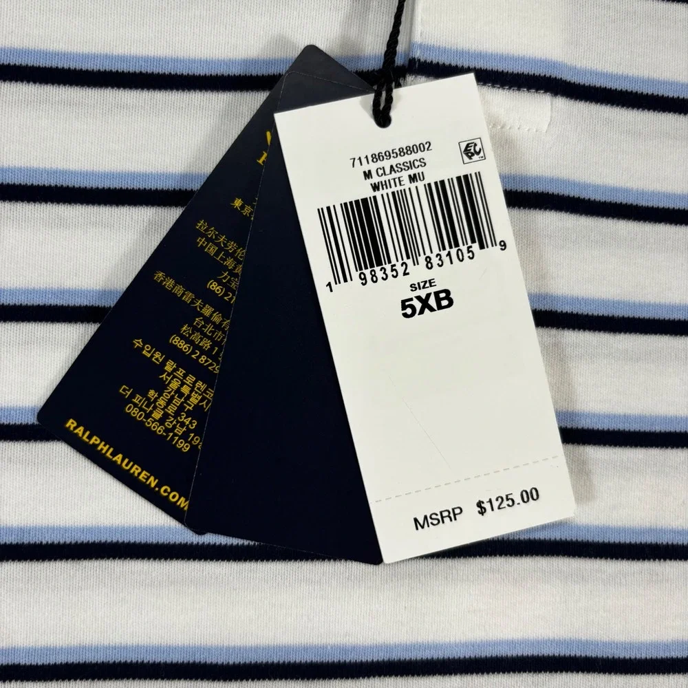 NEW Polo Ralph Lauren Polo Shirt Mens 5XB Striped Short Sleeve Big & Tall